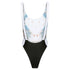 Sorrento One Piece in Calcutta Reversible, Scoop neckline, Mesh side detail, Low back thick strap detail  High 80's cut waist